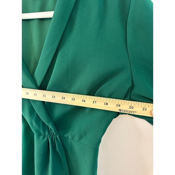 J.Crew Women's 4 Faux Wrap Blouse 365 Crepe Kelly Green Preppy Chic Size 12 - Picture 9 of 11